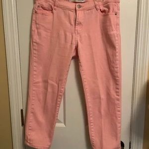 Joe Fresh pink cropped denim jeans